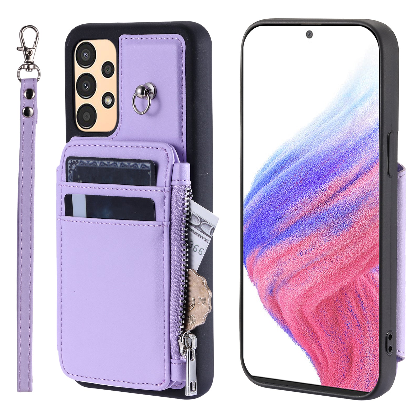 009 Anti-scratch Phone Case for Samsung Galaxy A13 4G 5G RFID Blocking PU TPU Cover Kickstand Zipper Wallet Shell with Strap 009 Anti-scratch Phone Case for Samsung Galaxy A13 4G 5G RFID Blocking PU TPU Cover Kickstand Zipper Wallet Shell with Strap